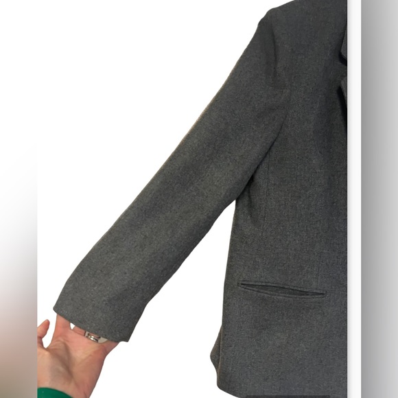 Cos Cob Women’s Vintage Dark Academia Wool Blend Gray Blazer sz16  Y2K - Picture 8 of 12
